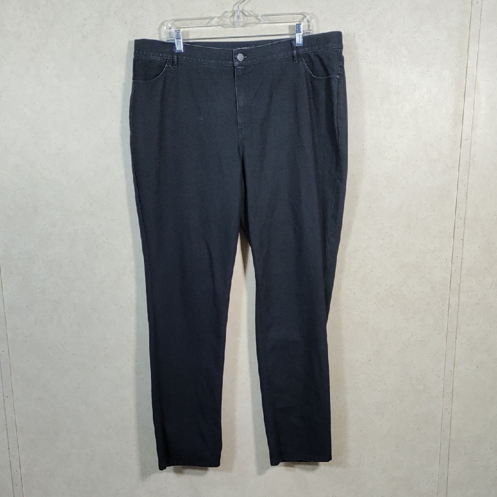 04178 Lafayette 148 black denim Thompson jeans 20